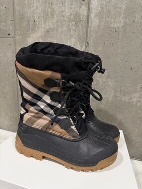 Burberry Black & Multi House Check Boots